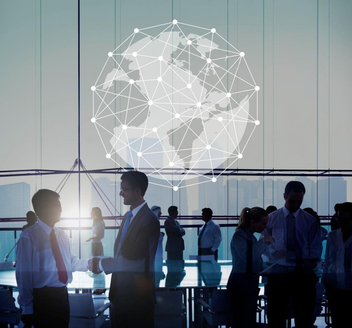 Blockchain governance mechanism visualization with voting patterns and decision trees